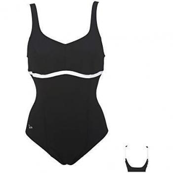 ARENA - W Therese Squared Back One Piece, Disfraz Entero sostenido para Mujer, Mujer, 001375, Blanco y Negro, 46