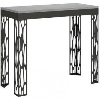 Consola extensible 90x40/300 cm Ghibli Evolution cemento con estructura antracita