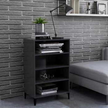 Aparador de madera contrachapada gris 57x35x90 cm, Mueble de Almacenaje de Salón, Armarios con Puertas, Cajón de Madera, Buffet para salón Moderno, Armario Auxiliar
