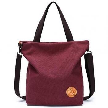 JANSBEN Bolsos Mujer,Bolsos Bandolera de Lona Casual Bolso de Hombro Grandes Mensajero Bolsa Shopper Tote Escuela