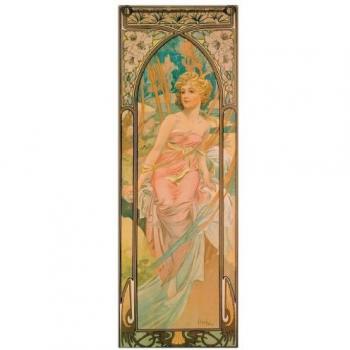 Panel Decorativo Museo MUCHA - La Mañana, Listo para Colgar, MDF 30x90 cm