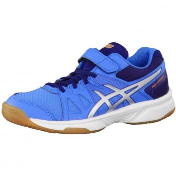Asics Pre-Upcourt - Zapatillas de bádminton para niños, color Diva Blue/Lightning/Navy, talla 32.5