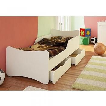 Best For Kids Niños cama con cajón y colchón TÜV certificado en blanco cuatro tamaños Talla:80x180