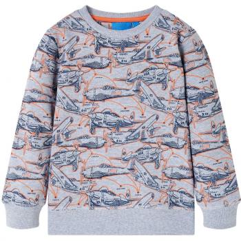 Sudadera para Niños con Estampado de Aviones Gris Oscuro Mélange Talla 92