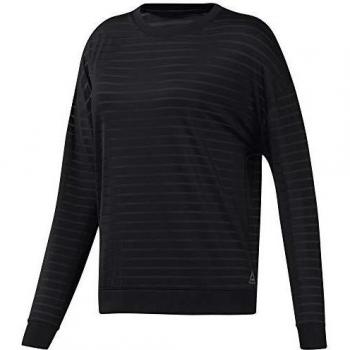 Reebok S Mesh Longsleeve Camiseta De Manga Larga, Mujer, Negro, XL