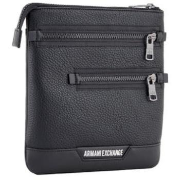 Armani Exchange Black Messenger Shoulder Bag for Men, One Size, Casual Polyester