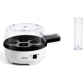 Hervidor de Huevos KRUPS EG2331 - Capacidad para 7 Huevos, Color Blanco y Negro, Incluye Vaso Medidor y Cortador de Huevos, Función de Alarma