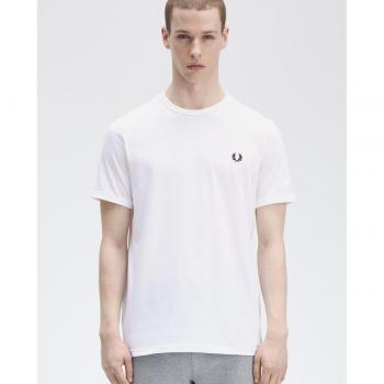 Fred Perry Men's Ringer T-Shirt - Steel Marl, Size Medium