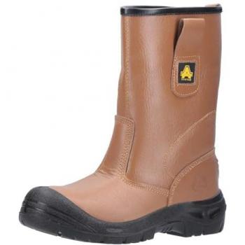 Amblers Mens Safety FS142 Water Resistant Safety Rigger Boots Tan Size 3