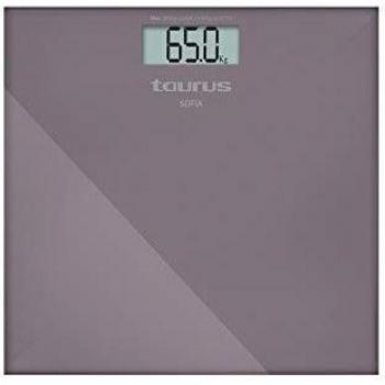Taurus Sofia Báscula de baño Digital, diseño Slim, 28 x 28 x 2 cm, Resistente, kg/LB, Pantalla Grande, fácil Lectura, máximo 180 kg/mínimo 3 kg, Color Violeta metálico