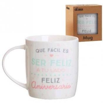 Taza con Mensaje Aniversario 350 CC - DAMDAM GO, Tazas originales Taza con mensaje ANIVERSARIO 350 cc, Dcasa - Taza con Mensaje Aniversario 350 CC
