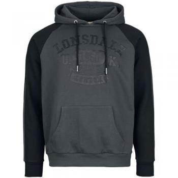 Lonsdale Men's Linnfoots Hoodie, Anthracite/Black, Size L, 65% Cotton 35% Polyester