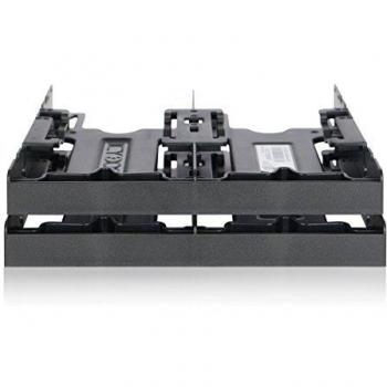 Adaptador Icy Dock Flex-FIT Quattro MB344SP para 4x HDD/SSD de 2.5 en bahía externa de 5.25, instalación sin tornillos, color negro