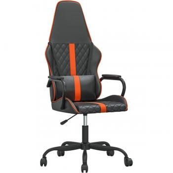 Silla gaming con masaje en cuero sintético naranja y negro