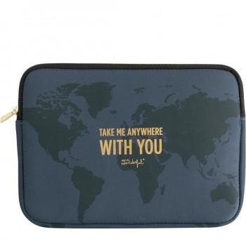 Mr. Wonderful Funda Azul With You Mapamundi para Portátil/Tablet hasta 11