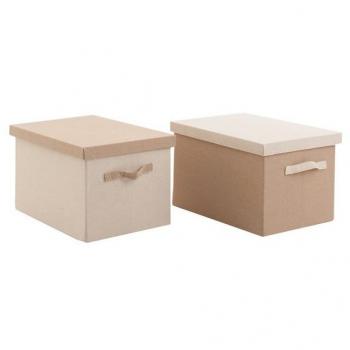 Caja de tela plegable con tapa - colores surtidos