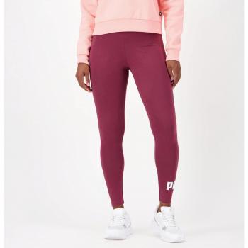 Mallas Puma Essentials Logo para mujer de color granate