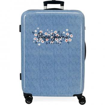 Maleta mediana Pepe Jeans Digital Hatty en tonos denim de 68cm