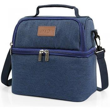 Lifewit Bolsa Térmica Porta Alimentos con Paquete de Hielo Doble Compartimentos Aislamiento Bolsa de Almuerzo Para Hombres,Mujeres,Niños,Bebé,Bolso Térmico Para Camping,Excursión,Playa Refrescos,7L