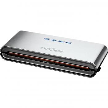 Proficook VK 1080 - Envasadora de alimentos al vacío automático, caudal de 12 litros/m, 0.8 bares, 120 W, color gris y negro