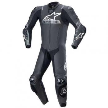 Alpinestars Missile V2 Ward Perforated One-Piece Leather Motorcycle Suit - Black Metallic Gray Size 48