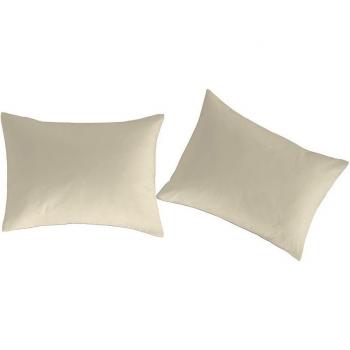 Funda de Almohada Lisa 100% Algodón Orgánico 65x65 cm (2 Unidades) Arena