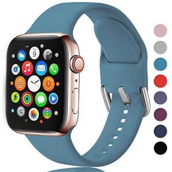 Sichen Correa de Repuesto Compatible con Correa de Reloj 44 mm 42 mm 40 mm 38 mm, Correa de Pulsera de Repuesto Impermeable de Silicona Suave para iWatch Series 6/5/4/3/2/1