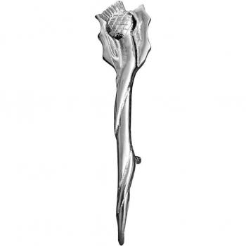 Acabado cromado Thistle imperdible 4 /Empuñadura de Cardo escocés Kilt Pin acabado en plata