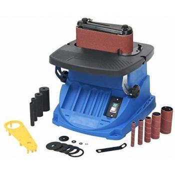 vidaXL Lijadora Husillo Banda Oscilante 450 W Azul Máquina Lijar Correa Tambor