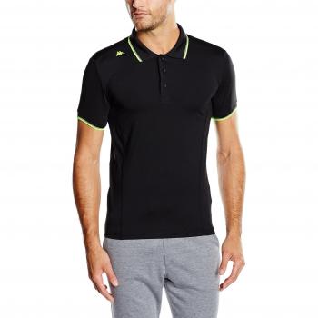 Kappa Focus Camiseta Polo, Hombre, Negro, L