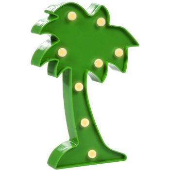 Lámpara decorativa LED diseño Flamenco y Palmera (13,2x3,5x29,5 Cm y 17x3,5x25 Cm)