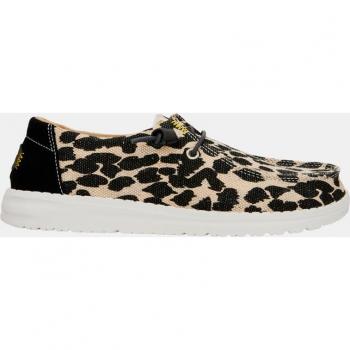 Slip ons HEYDUDE Wendy Leopardo Negro para Mujeres Tallas 36 a 41