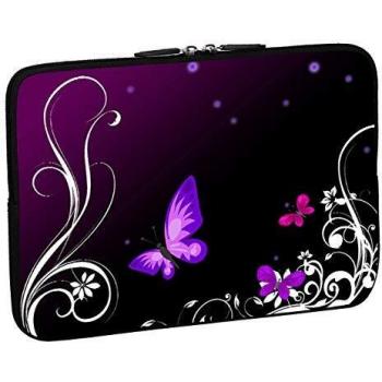 Funda de Neopreno para Portátil de 15,6'' con Diseño Mariposa Púrpura