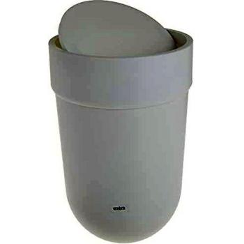 Cubo de Basura Touch Umbra 6L con Tapa, Blanco, Polipropileno