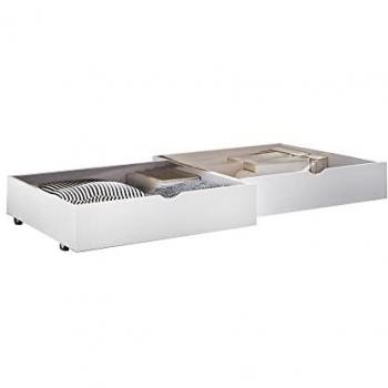 Set de 2 Cajones de Madera Blanca para Cama 21x91x90cm