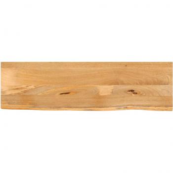 Tablero de mesa borde natural madera maciza mango 120x30x2,5 cm Marrón