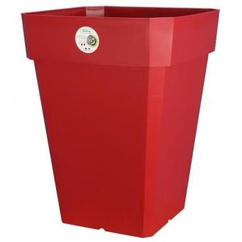 Maceta Soleilla Cuadrada Riviera Roja 39 x 39 x 53 cm