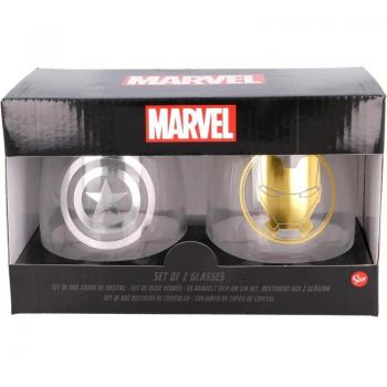 Set de 2 Vasos de Cristal Marvel Vengadores de 510 ml