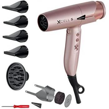 Secador de Pelo Profesional Gamma+ XCELL S Rosa Oro - Ultraligero 290 gr, Motor Digital, Tecnología Iónica, Acción Bactericida y Desinfectante, Silencioso, Smart Memory, Interfaz LED, Tecnología
