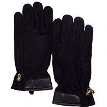 Timberland Winter Hill Leather Touchscreen Gloves for Men in Black, Size: XL