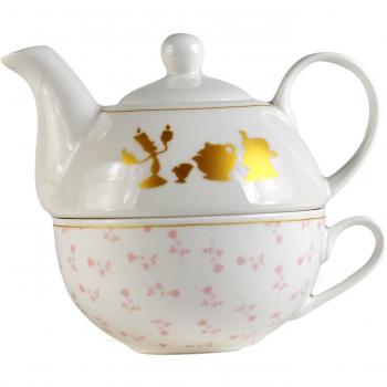 Pack Tetera & Taza Floral. La Bella y la Bestia. Disney