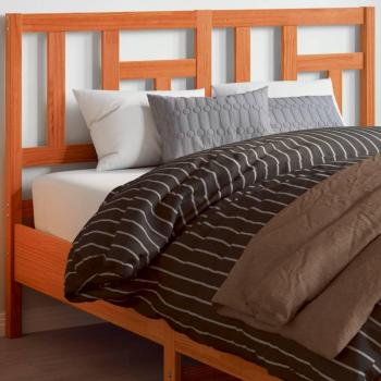 Cabecero de cama madera maciza de pino marrón cera 160 cm Vidaxl
