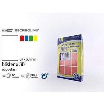 432 Etiquetas Adhesivas - Colores surtidos 34 x 53 mm.