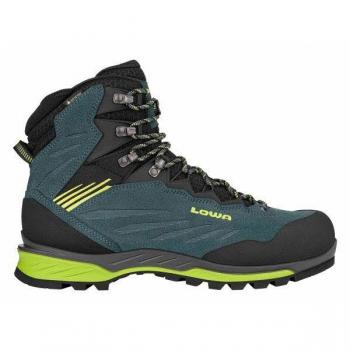 Lowa Cadin II GTX Mid High Suede Men's Hiking Boots - Steel Blue Lime