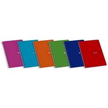 Enri 100430107 - Pack de 10 cuadernos espiral, tapa blanda, Fº