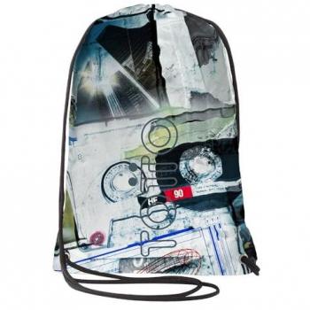 Mochila deportiva TOTTO Curvigrafo con cuerdas, diseño de postales y casetes, juvenil unisex, multicolor, talla única