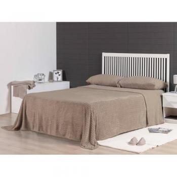 Juego de Sábanas Térmicas de Coralina Jacquard Beige KARAMELO HOME con Efecto Masaje y Antirreuma para Invierno