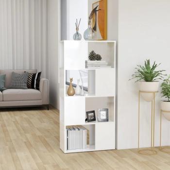 Estantería divisor de espacios blanca con brillo 60x24x124,5 cm