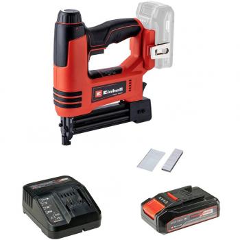Grapadora Inalámbrica Einhell TE-CN 18 Li Power X-Change + Kit de 2,5 Ah, Longitud de Grapas 10 - 22 mm, Incluye Batería y Cargador