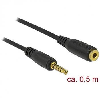 Cable de audio DeLOCK 85700 0,5 m 3,5mm Negro.